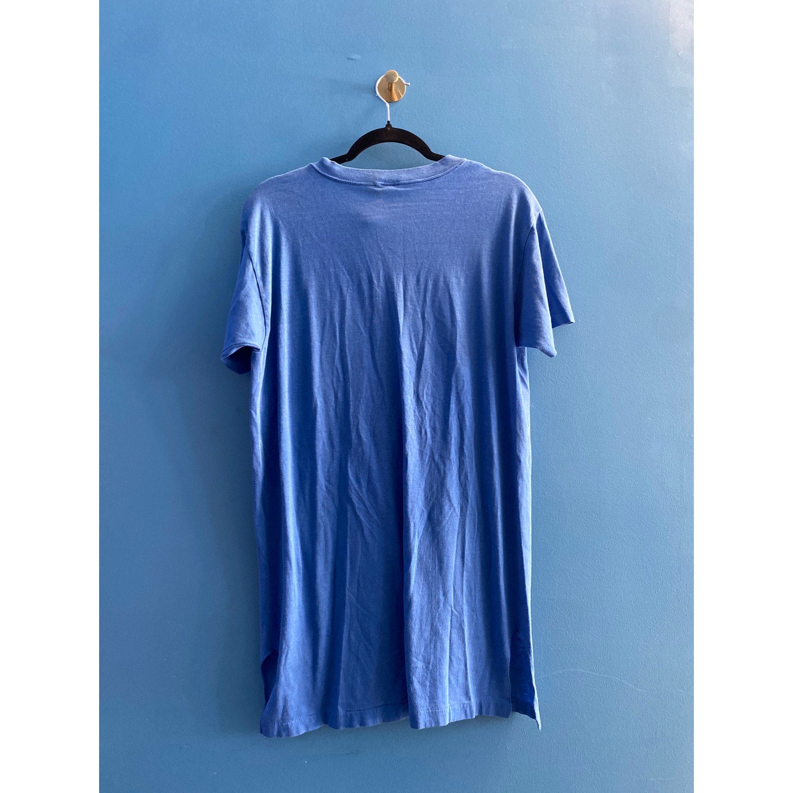 Vintage 90s Pepsi-Cola V-neck Blue Sleep Shirt Logo Print Women's Medium-Large