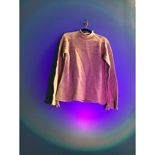 Coldwater Creek Green Mock Neck Pullover Knit Sweater Long Sleeve Women's Large