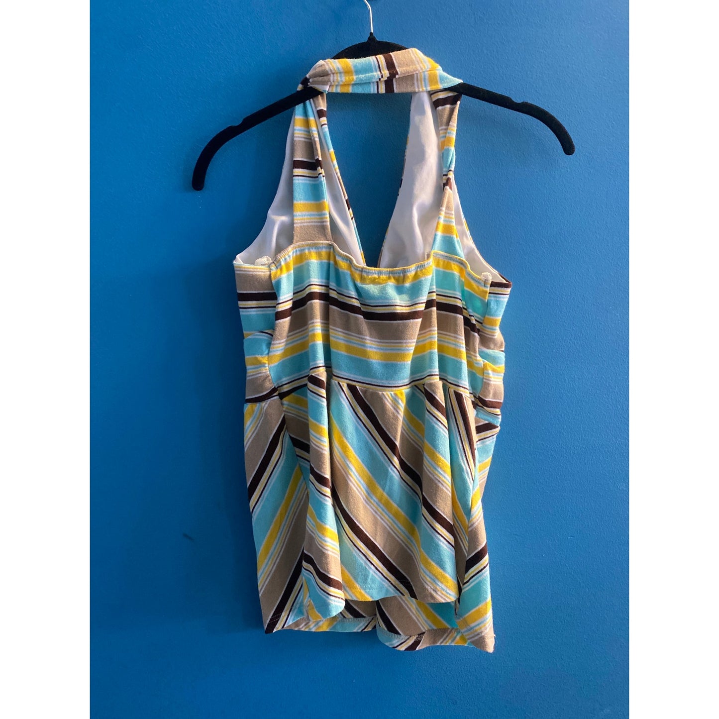 Y2K LA Movers Multicolor Striped Halter Top Women's Size Medium