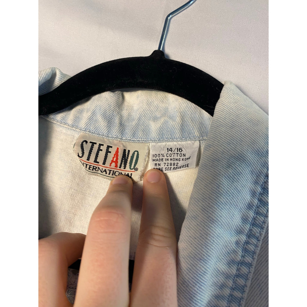Stefano Light Wash Open Woven Denim Jacket