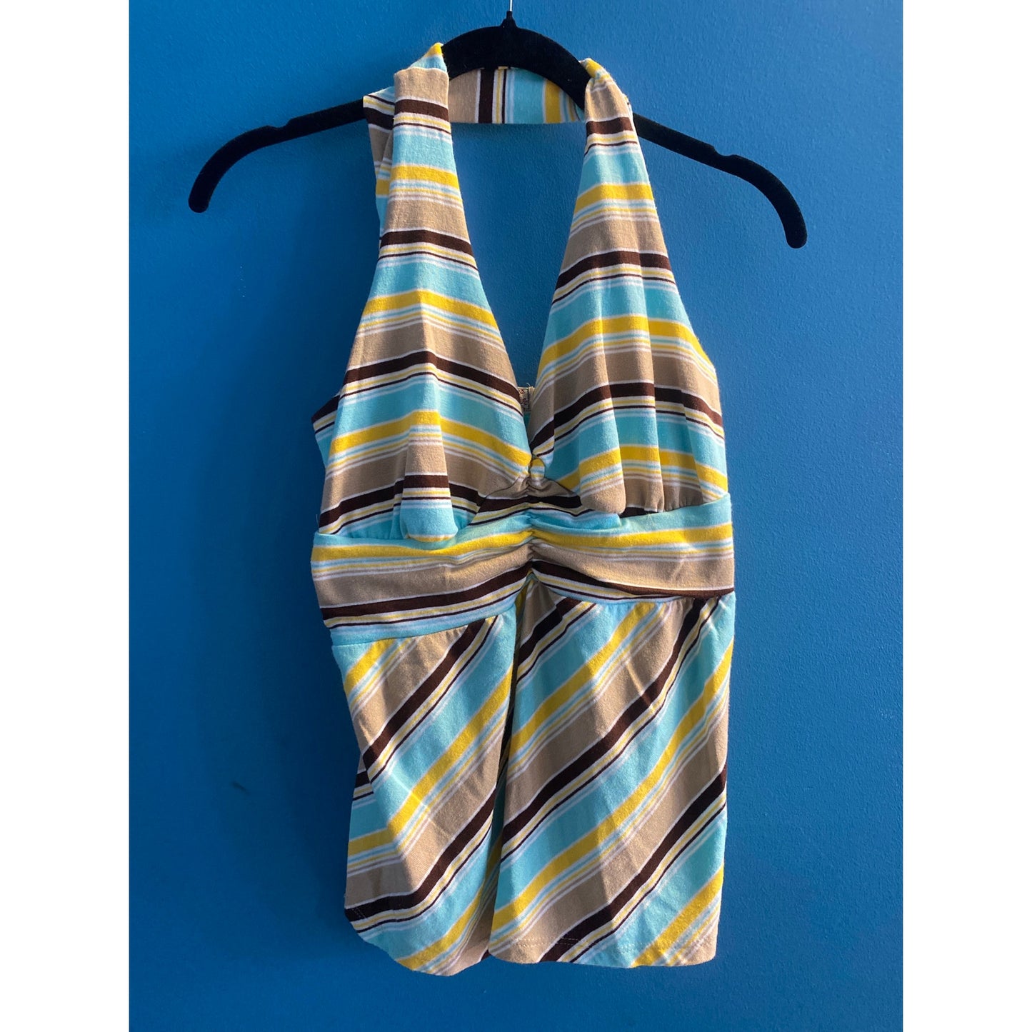 Y2K LA Movers Multicolor Striped Halter Top Women's Size Medium