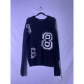 Yoki #8,3,5,7,6 Print Black Knit Sweater Crewneck Pullover Men's Size 2XL