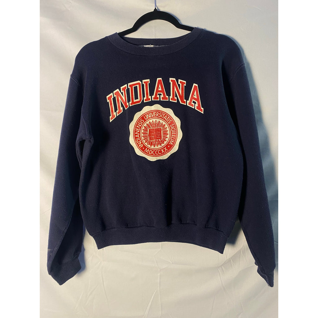 Russell Athletic IU INDIANA Graphic Print Navy Pullover Sweater Crewneck Small
