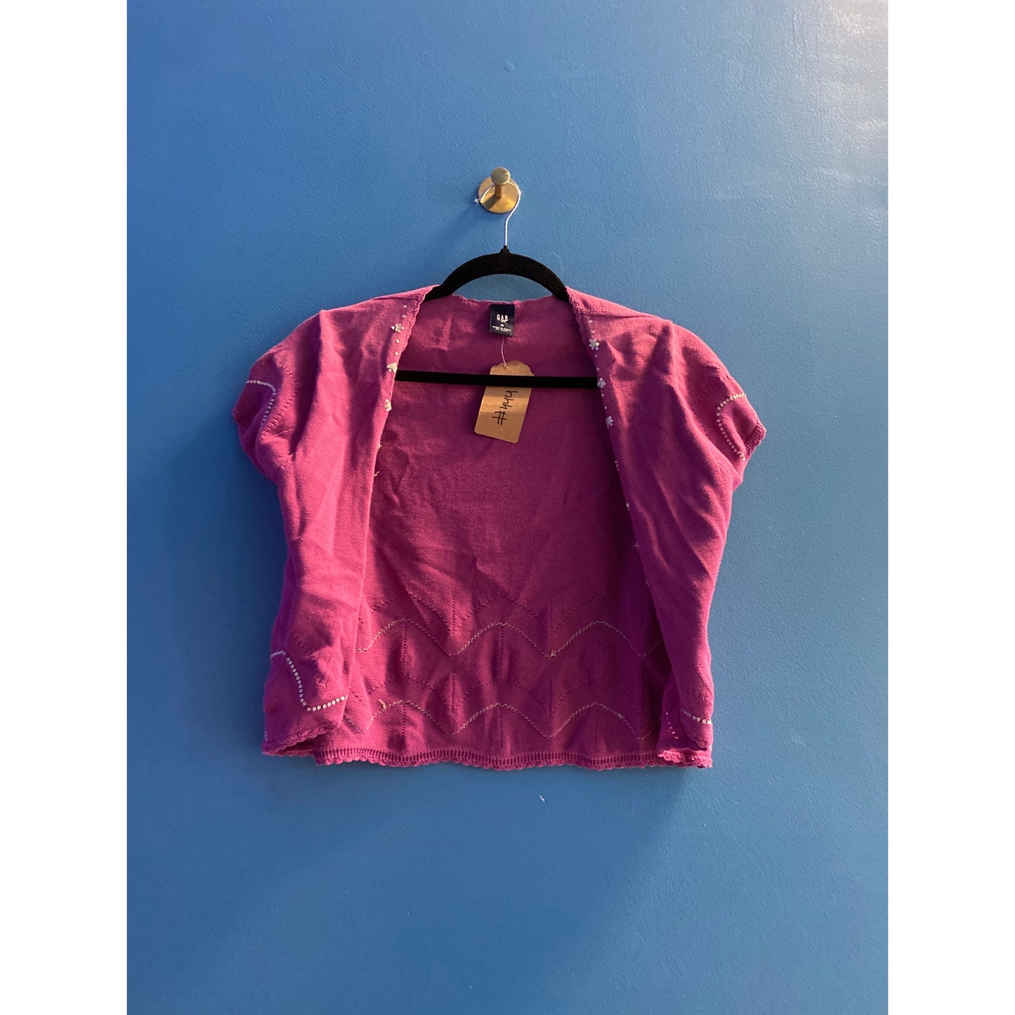 Gap Open Crop Top Cardigan Sweater Purple Women's Size Medium