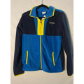 Columbia Navy Blue Yellow Colorblock Fleece Full Zip Jacket Men's Size Small