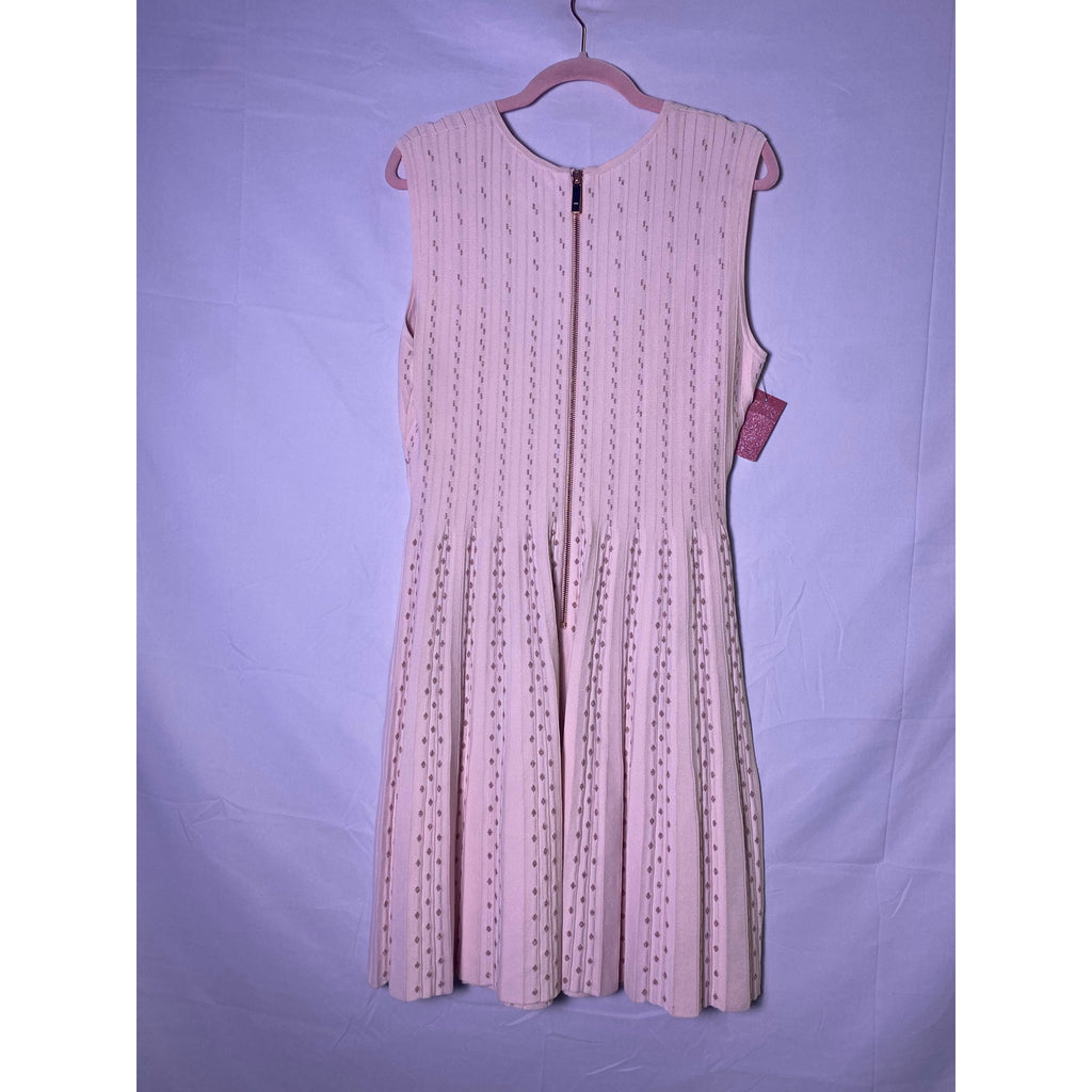Ted Baker Pink Pleated Jacquard Knit Dress
