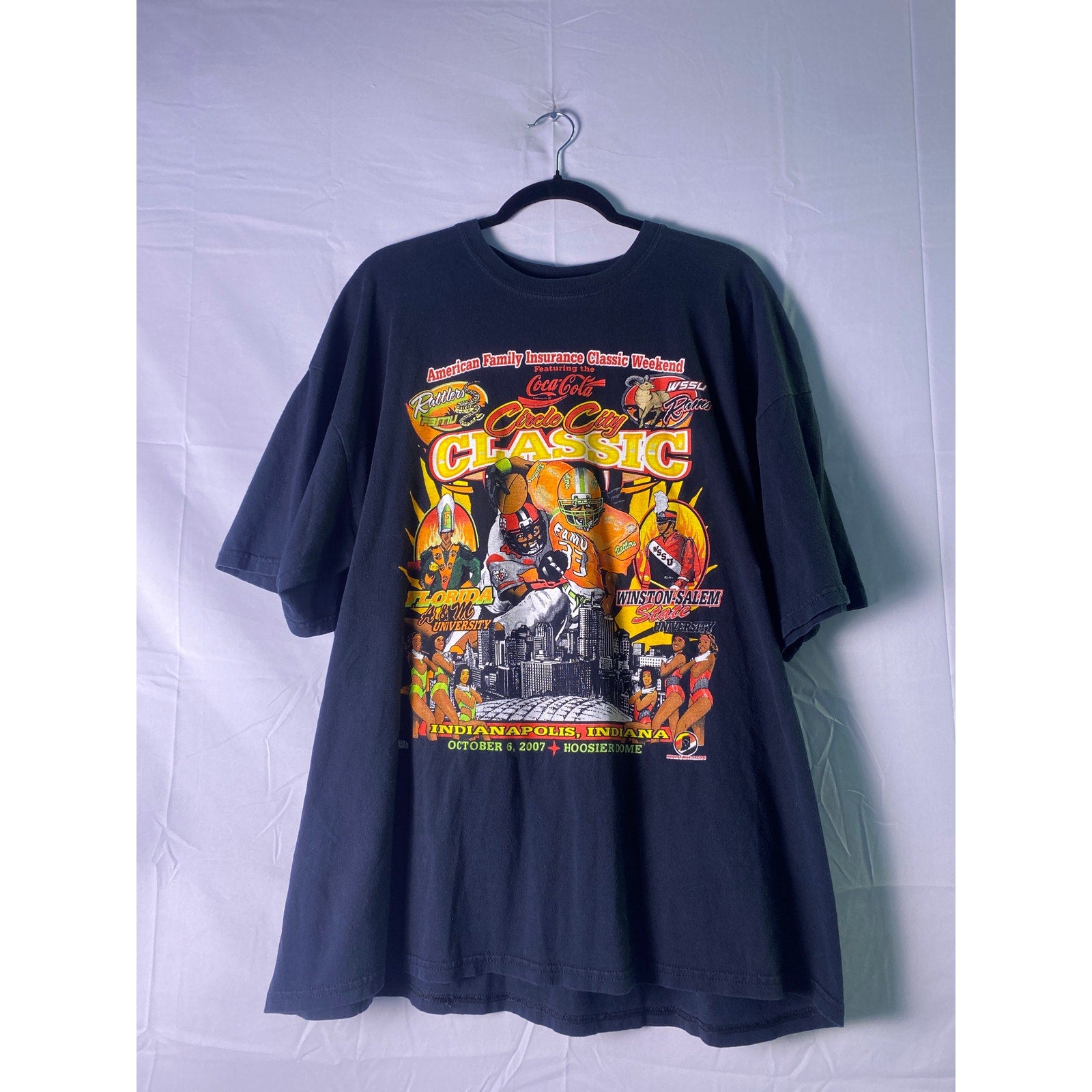 Vintage Coca-Cola Black Circle City Classic Short Sleeve Top Men's Size 2XL
