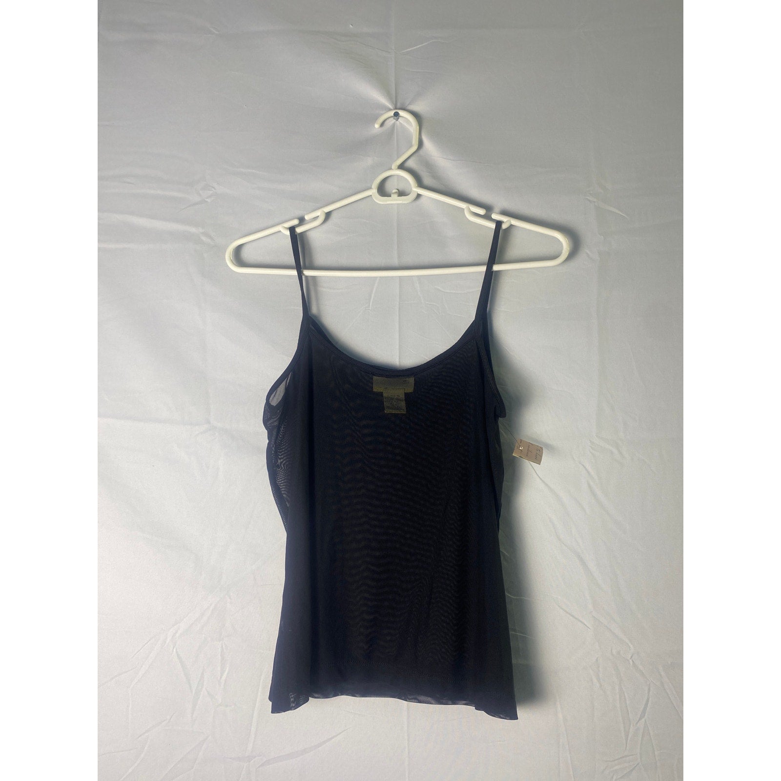 Vintage 90s Y2k Limited Black Mesh Cami Top Women's Size Medium