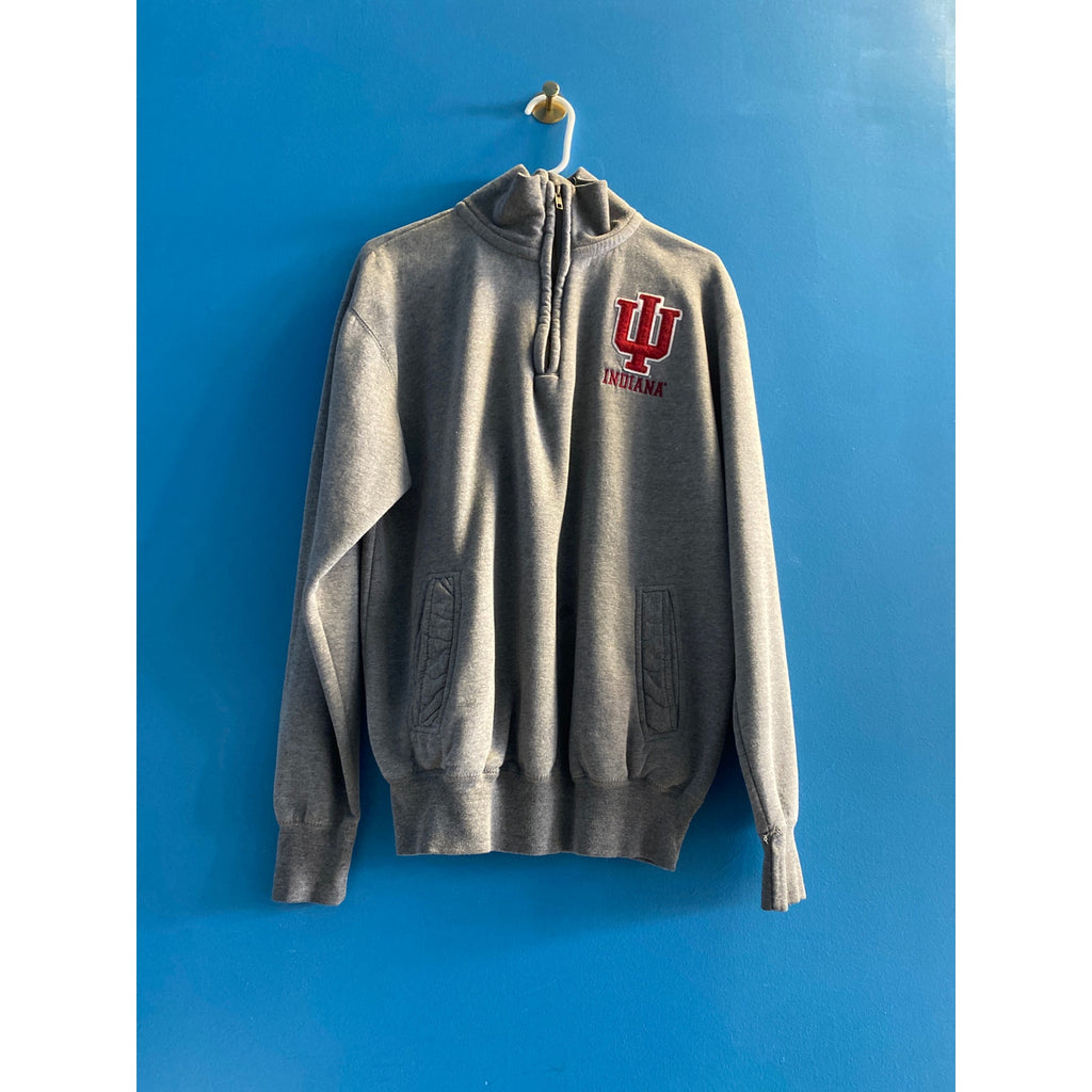 MV Sport INDIANA Embroidered Logo Quarter Zip Up Pullover Sweatshirt Mens Large