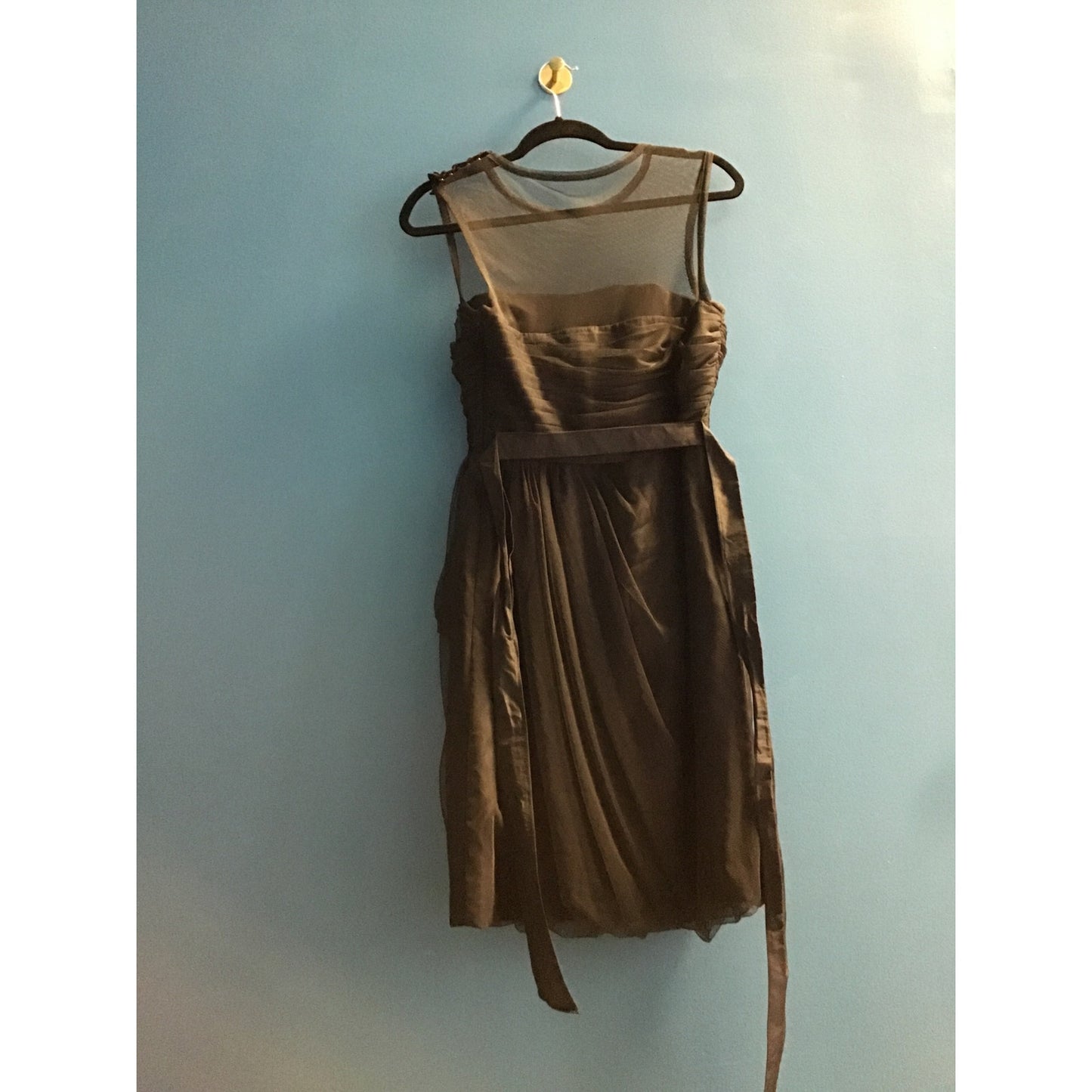 White by Vera Wang Black Mesh Bubble Hem Tulle Cocktail Dress Women's Size 8