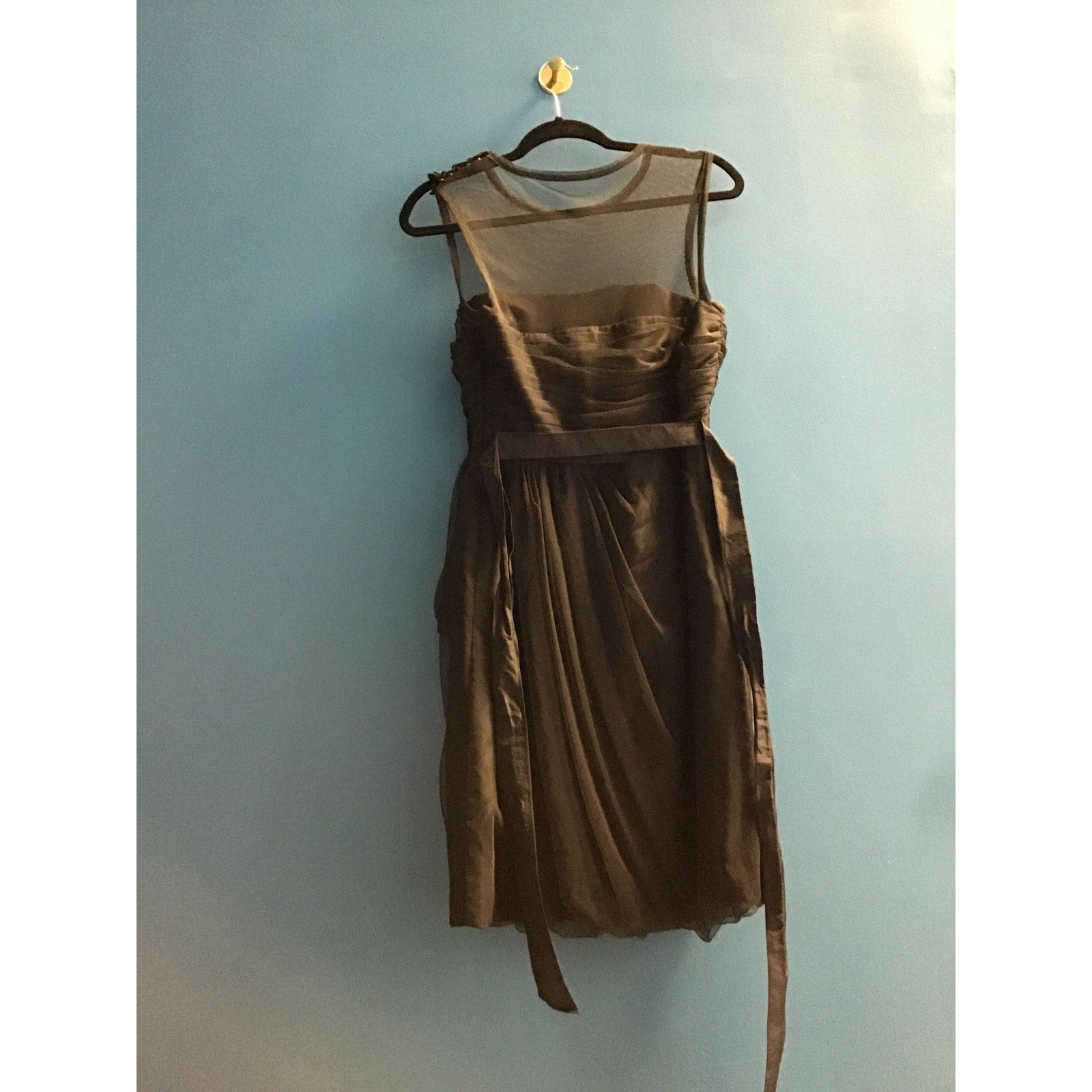 White by Vera Wang Black Mesh Bubble Hem Tulle Cocktail Dress Women's Size 8