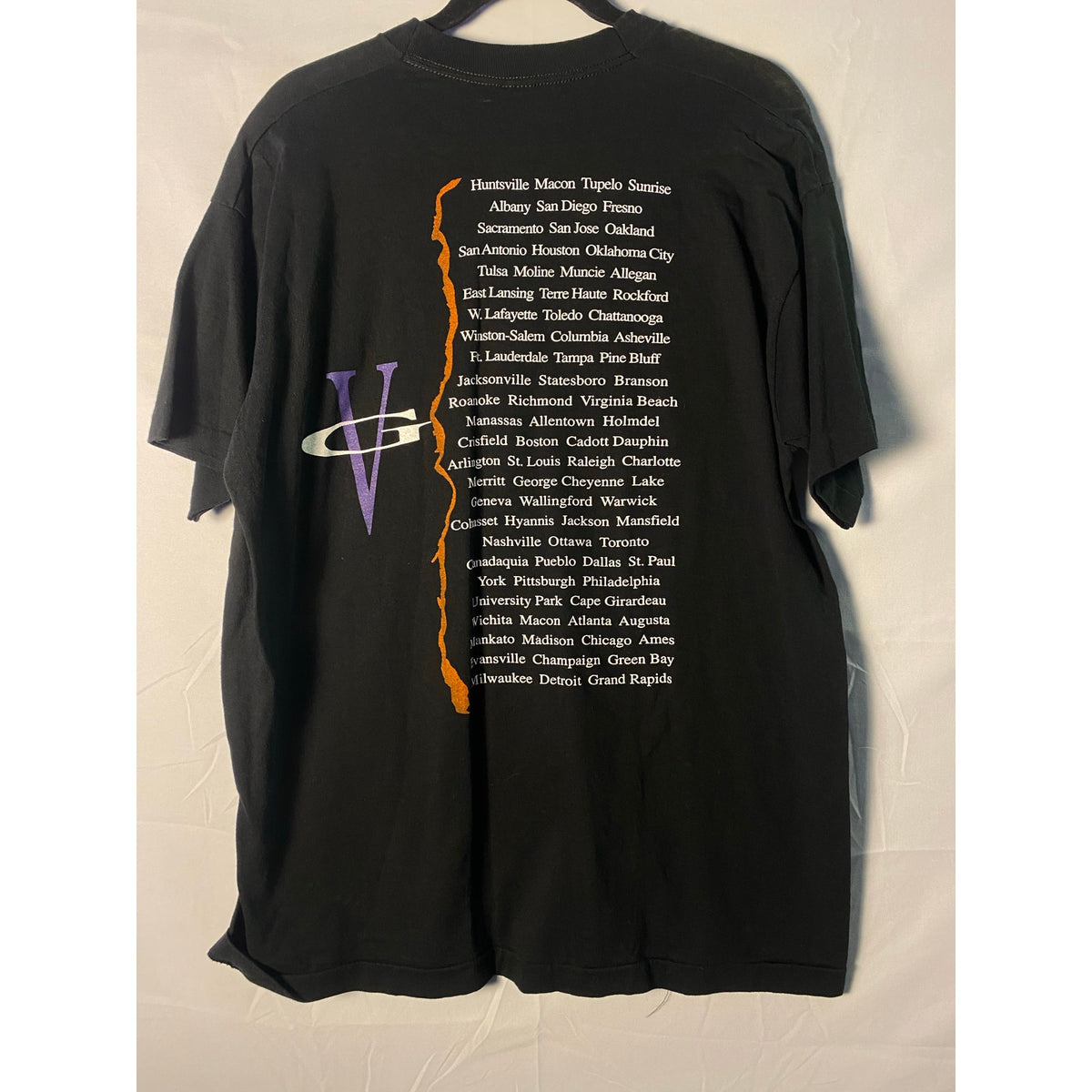 Vintage 1996 Fruit of the Loom Vince Gill Graphic Tour T-Shirt Black Cotton XL