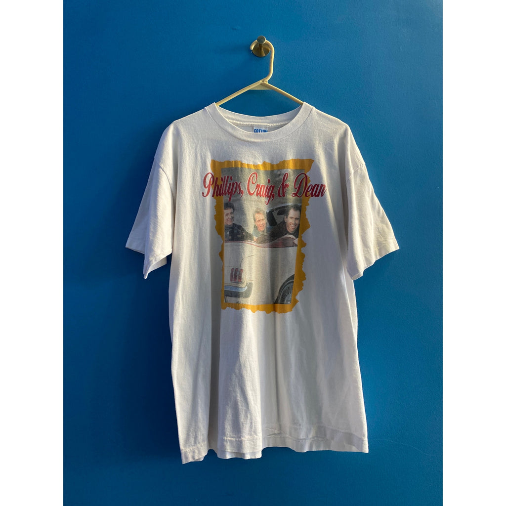 Phillips, Craig & Dean Musical Trio Print White Shirt Crew Neck Short Sleeve XL