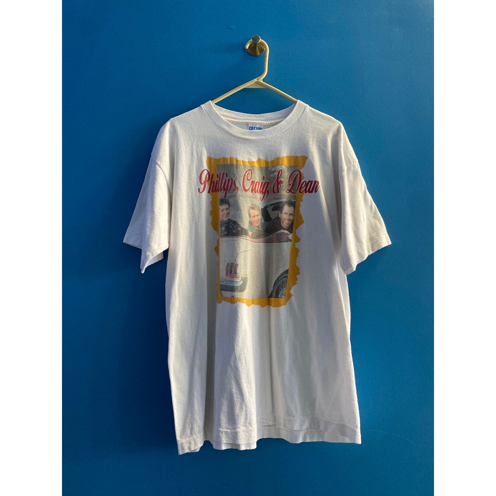 Phillips, Craig & Dean Musical Trio Print White Shirt Crew Neck Short Sleeve XL
