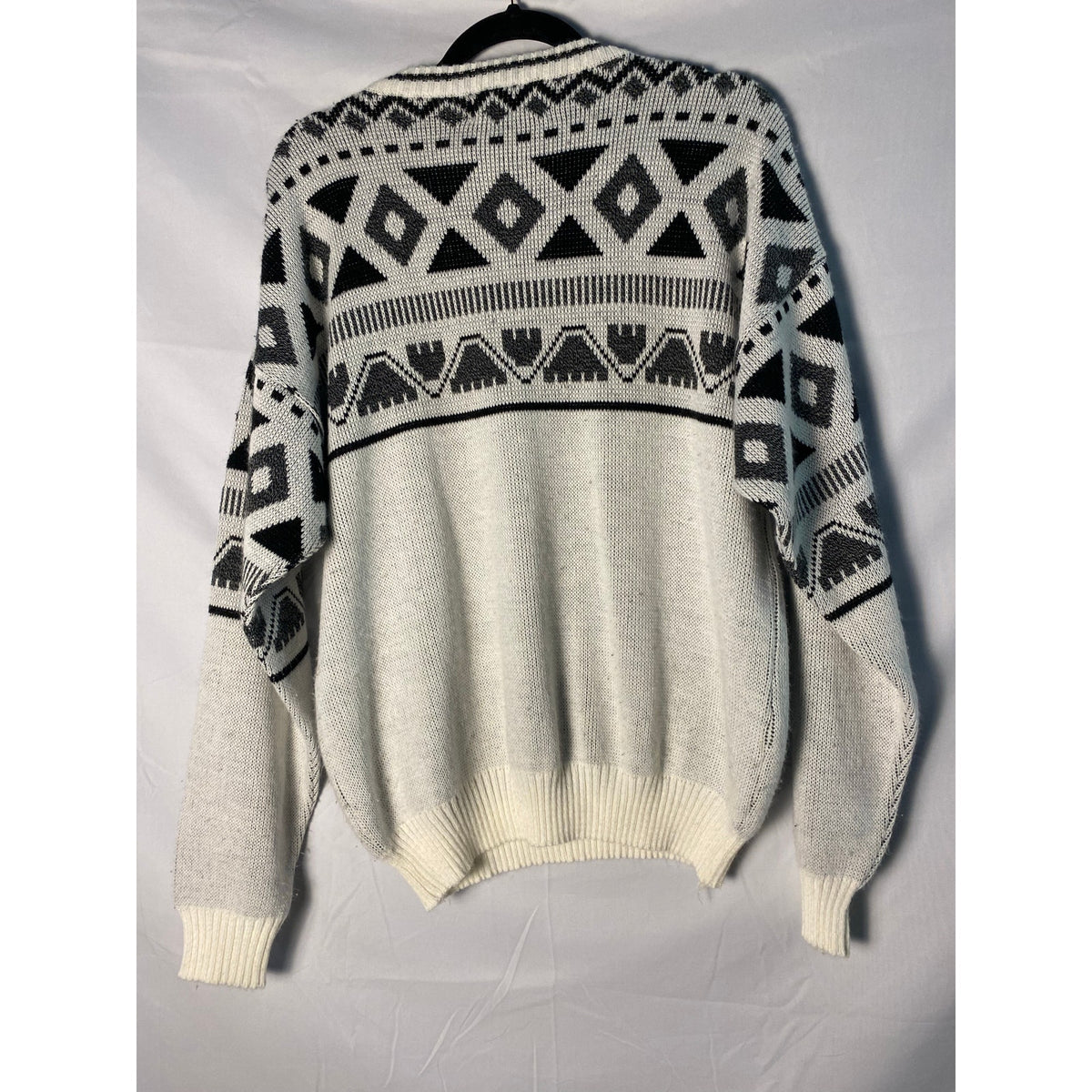 Le Tigre White+Black Accented Fuzzy Sweater