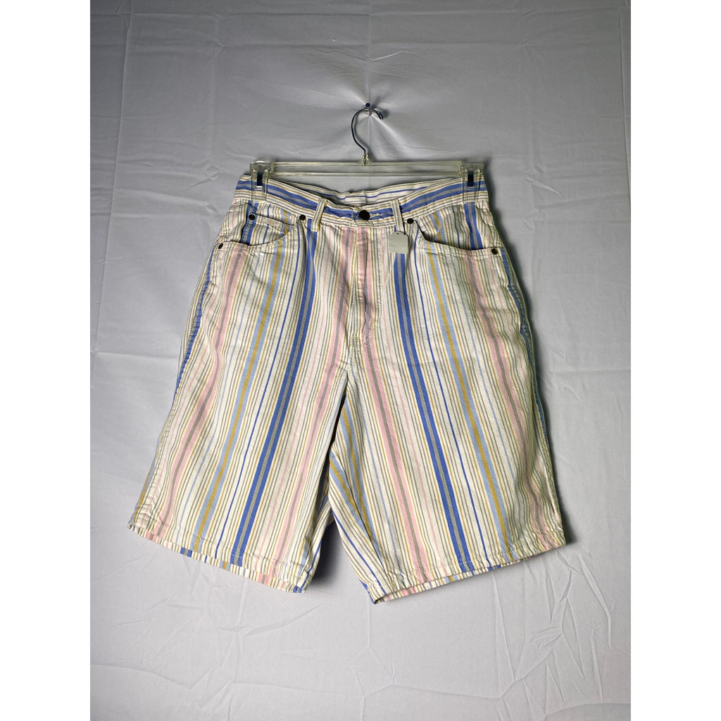 Chic Pink White Blue Striped Casual Shorts Women's Junior Size 5