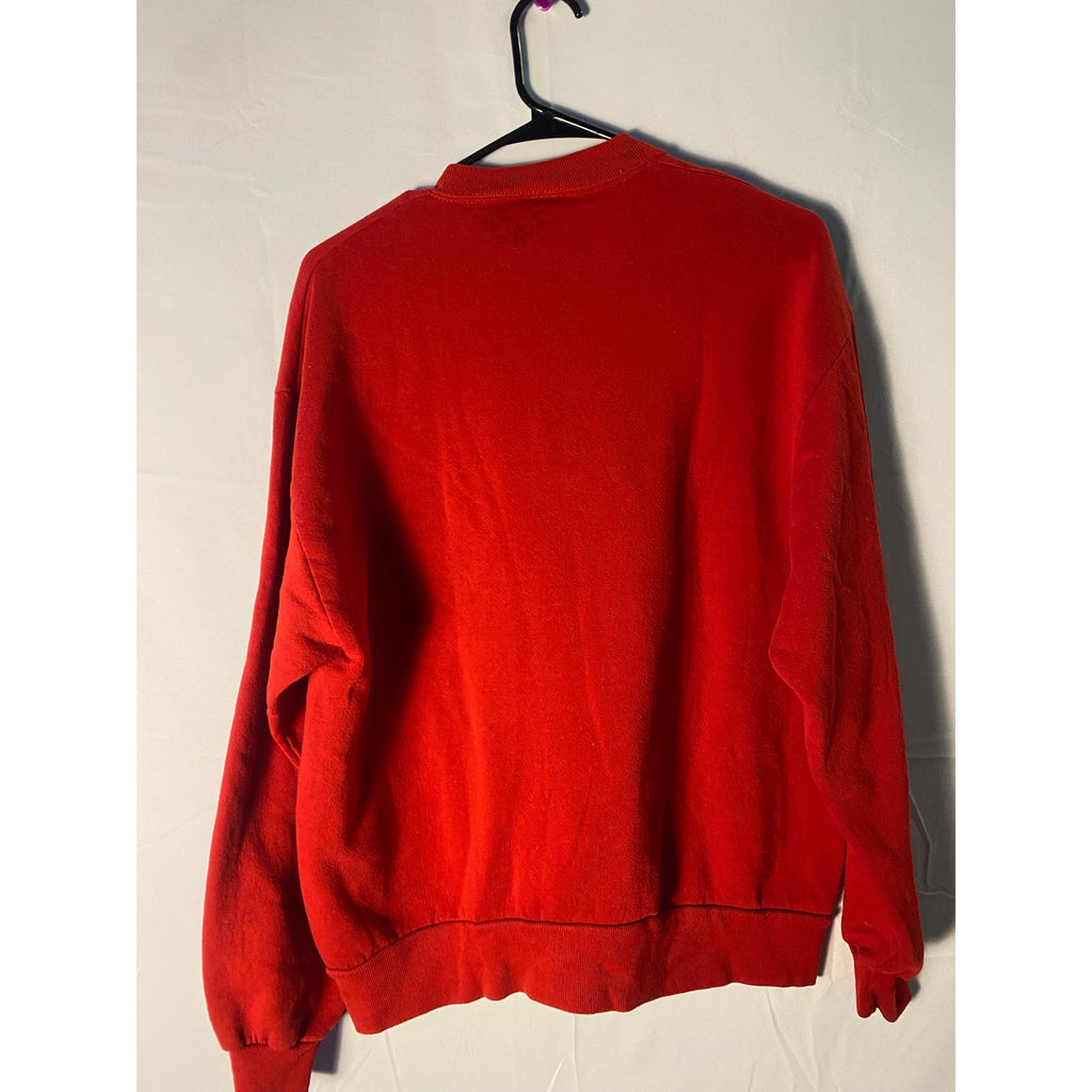 Vintage IU Indian Creek Basketball Graphic Print Red Crewneck Sweater Mens Large