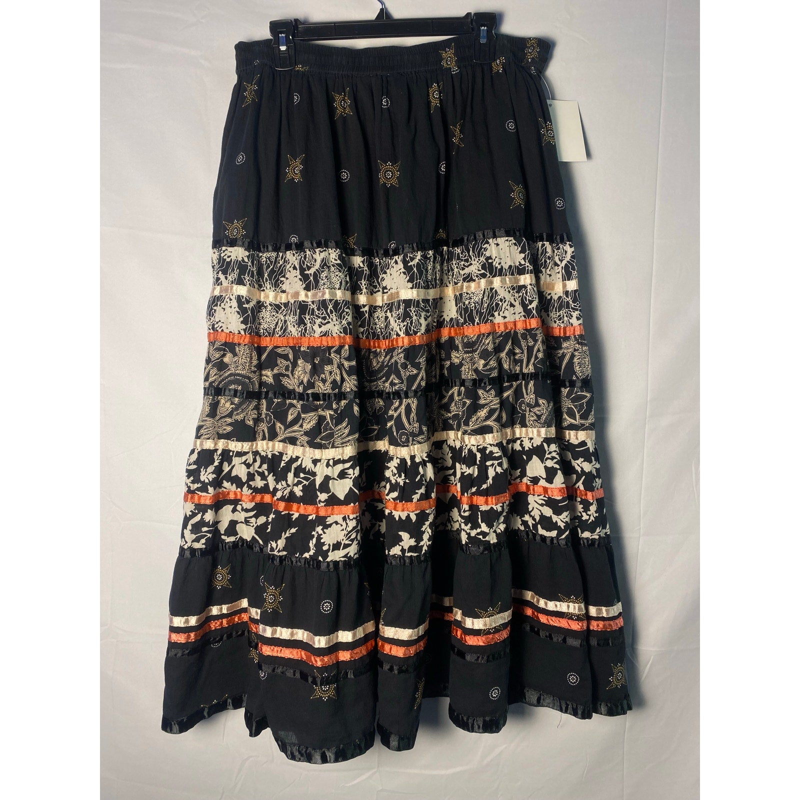 Vintage 90s Original Anthony Botanical Printed Maxi Skirt Western Pull On XL