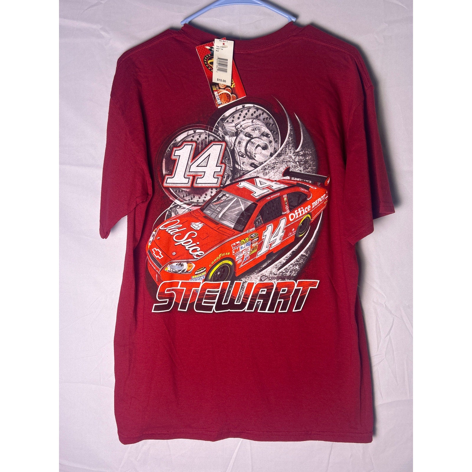 Winner's Circle #14 TONY STEWART Graphic Print Red Tee Shirt Men's Size Medium