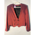 Vintage Red Metallic Blazer Jacket w/ Shoulder Pads Women's Size XL