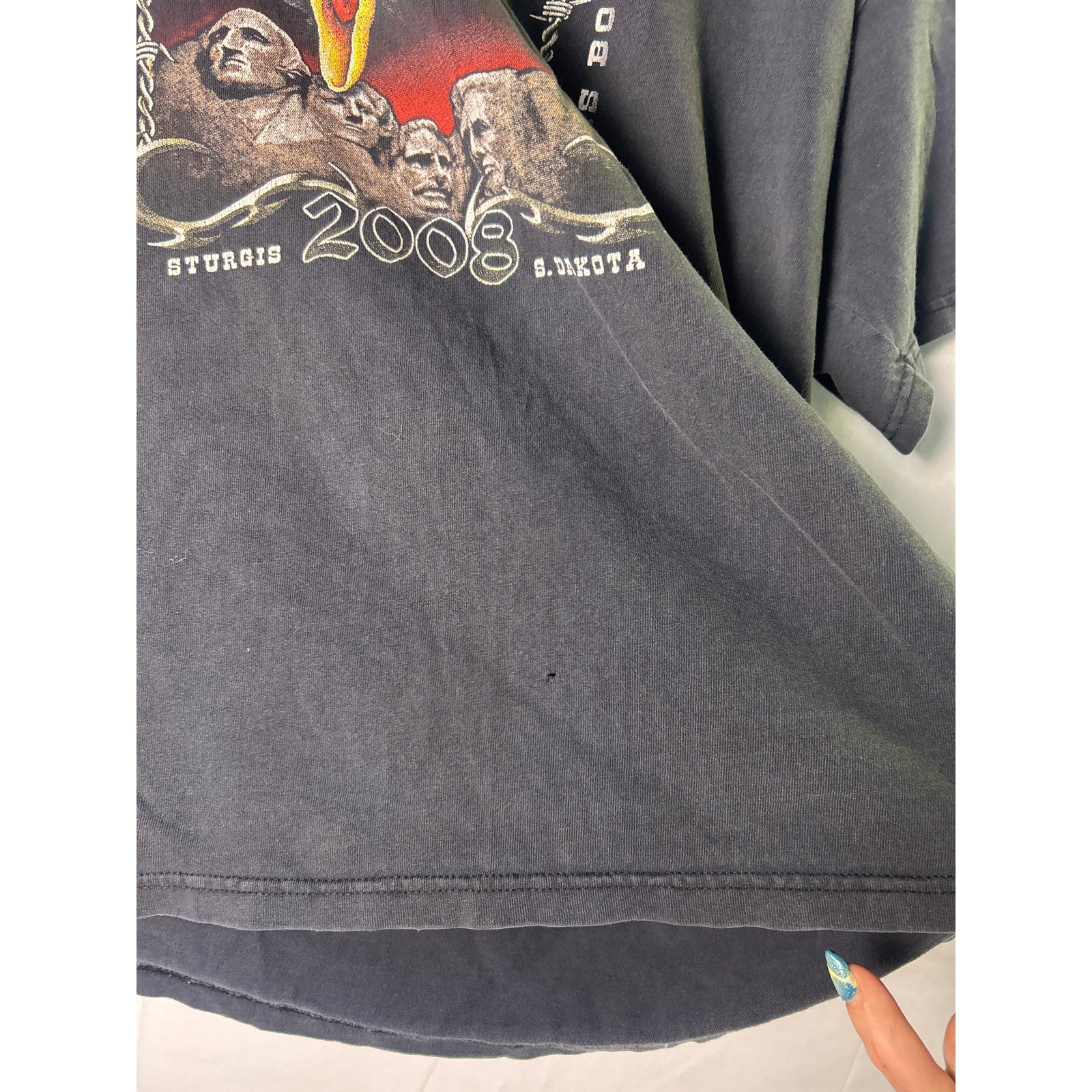 Vintage Delta Pro Weight Sturgis S. Dakota MOUNT RUSHMORE Black Shirt Men's 2XL