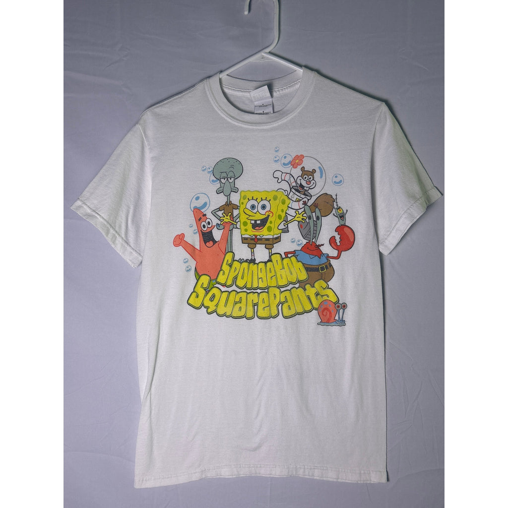 Gildan SpongeBob SquarePants and Friends Graphic Print White T-shirt Men's Small