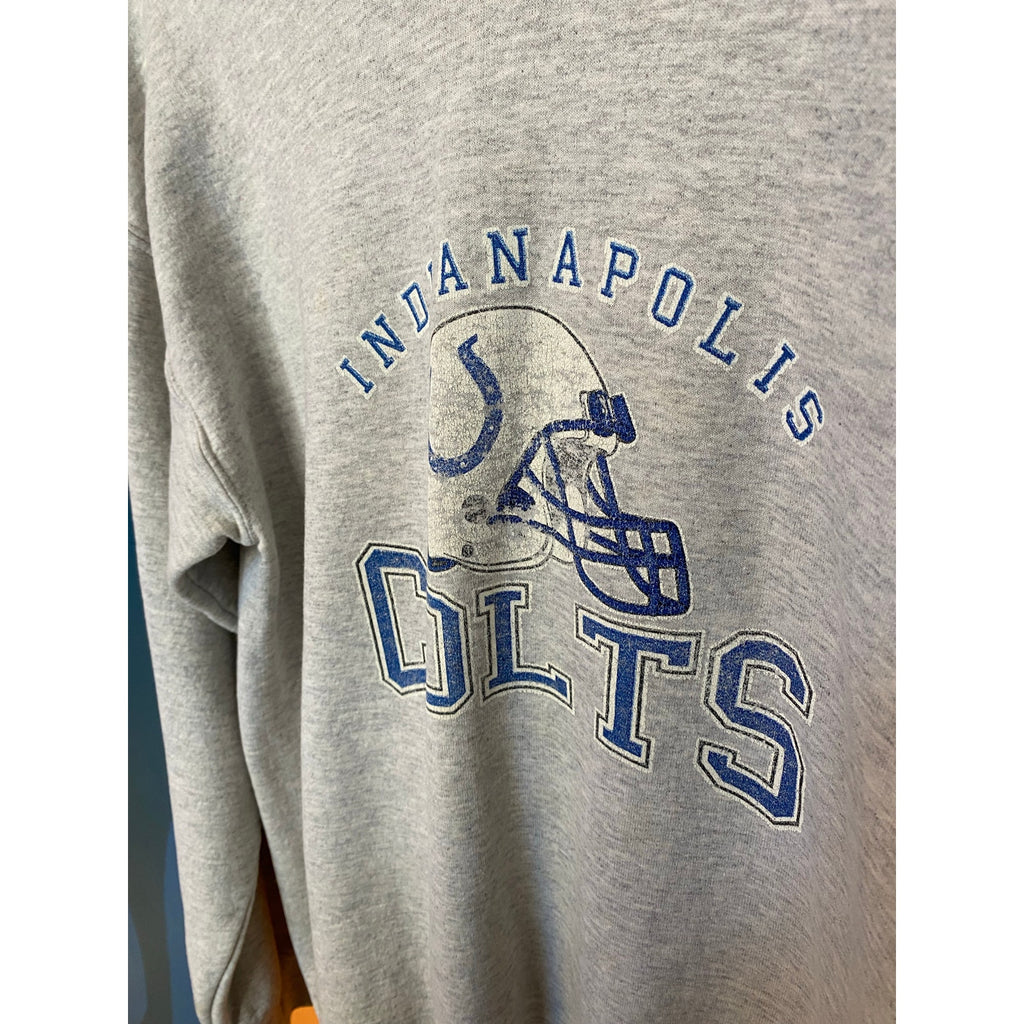 Gildan NFL Indianapolis Colts Logo Print Crew Neck Gray Sweatshirt Men's Size M