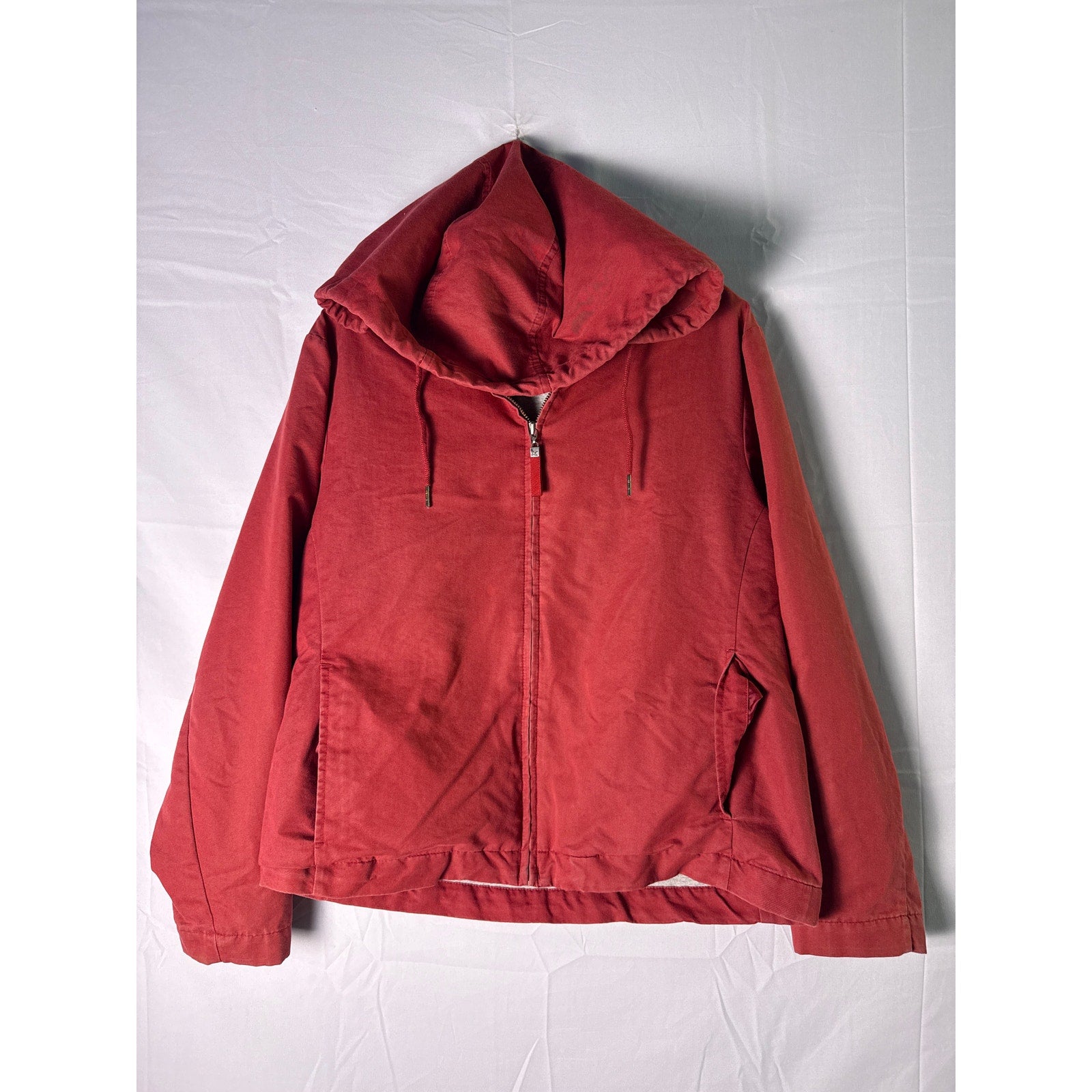Vintage Eddie Bauer Red Zip Hoodie – M