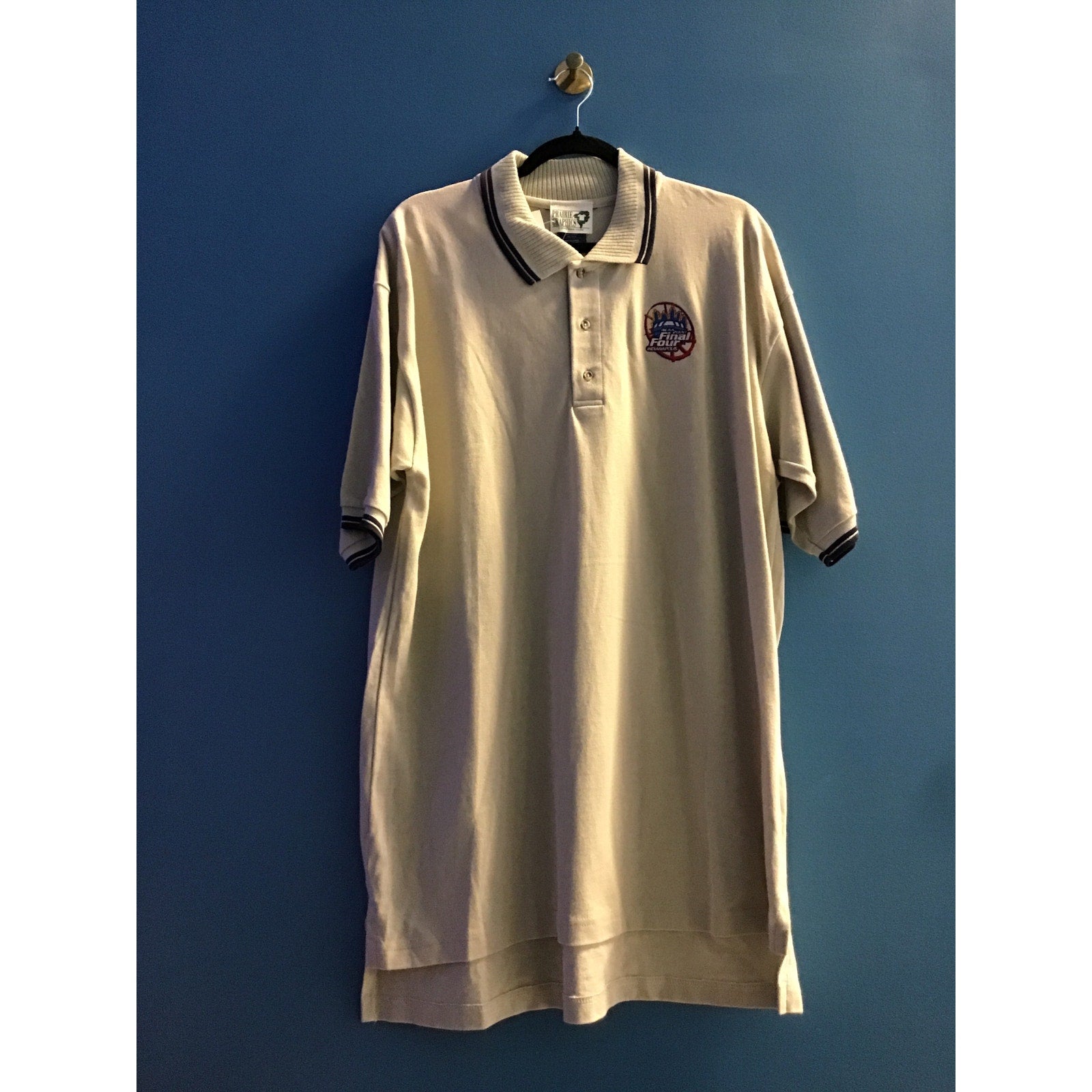 PRAIRIE GRAPHICS Brown Tan Polo Shirt Short Sleeve Final Four Shirt Men's 2X