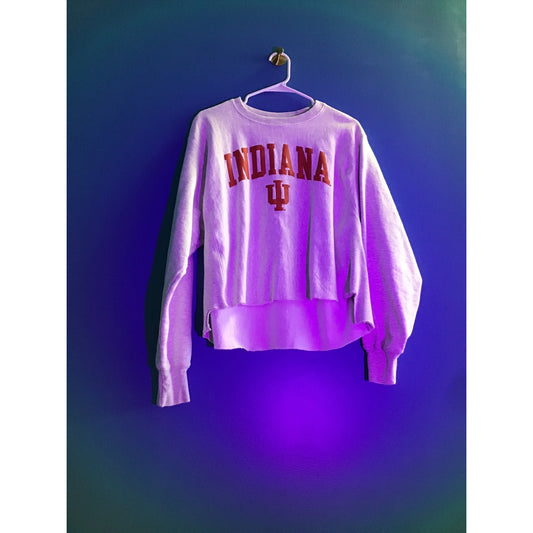 Champion Reverse Weave IU INDIANA Hoosiers Cropped Sweatshirt Women's Medium