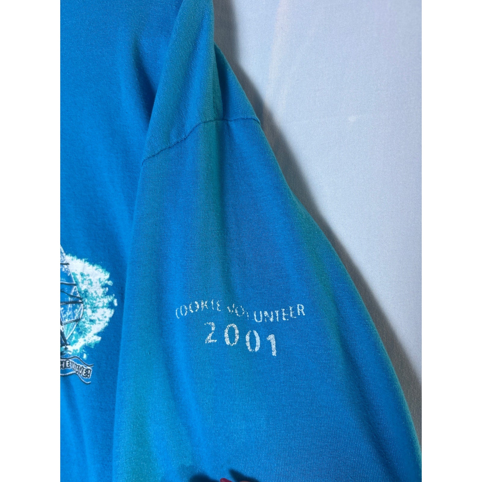 Ride The Wave 2001 Windsurf Tee Blue Shirt Crewneck Men's Size XL