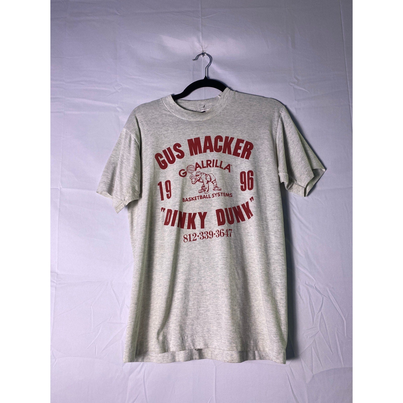 Vintage Fruit of the Loom GUS MACKER Goalrilla '96 Dinky Dunk Shirt Adult Medium