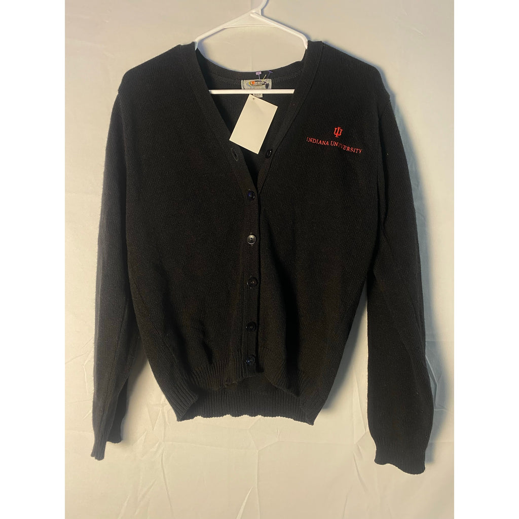 Edward’s IU Indiana University Button-Up Cardigan Black Sweater Women's Small