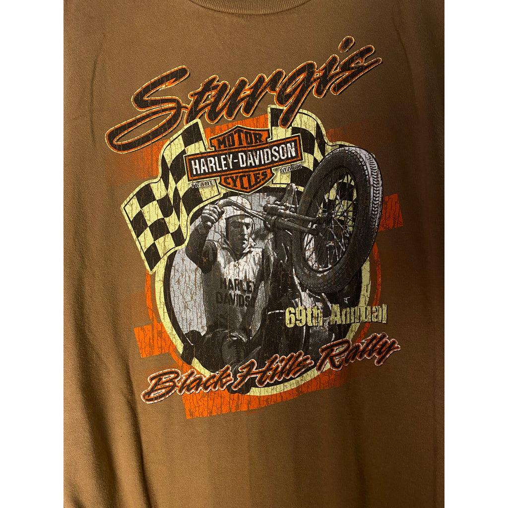Harley Davidson STURGIS Black Hills Rally 2009 Brown Shirt Men's Size XL-2XL?