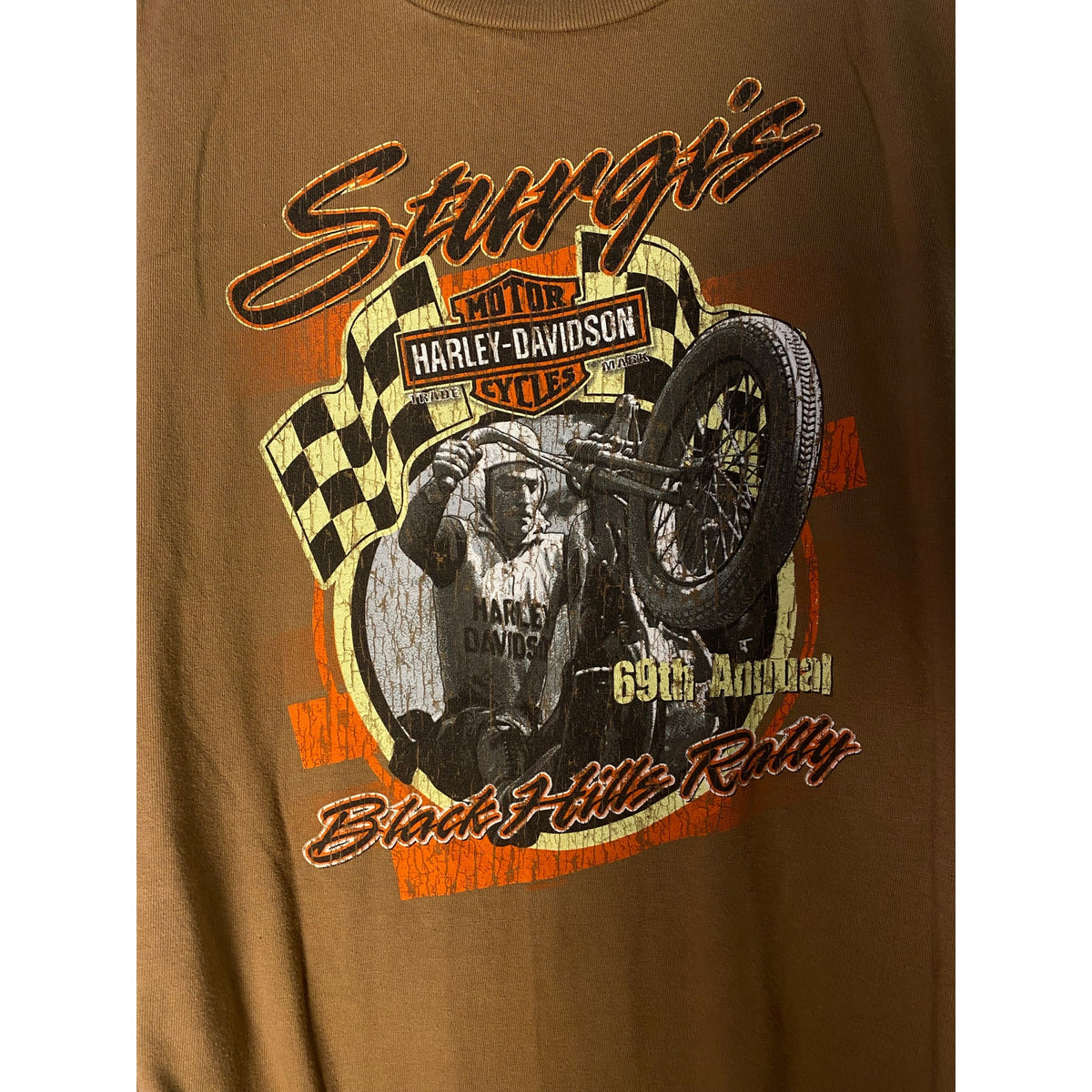 Harley Davidson STURGIS Black Hills Rally 2009 Brown Shirt Men's Size XL-2XL?