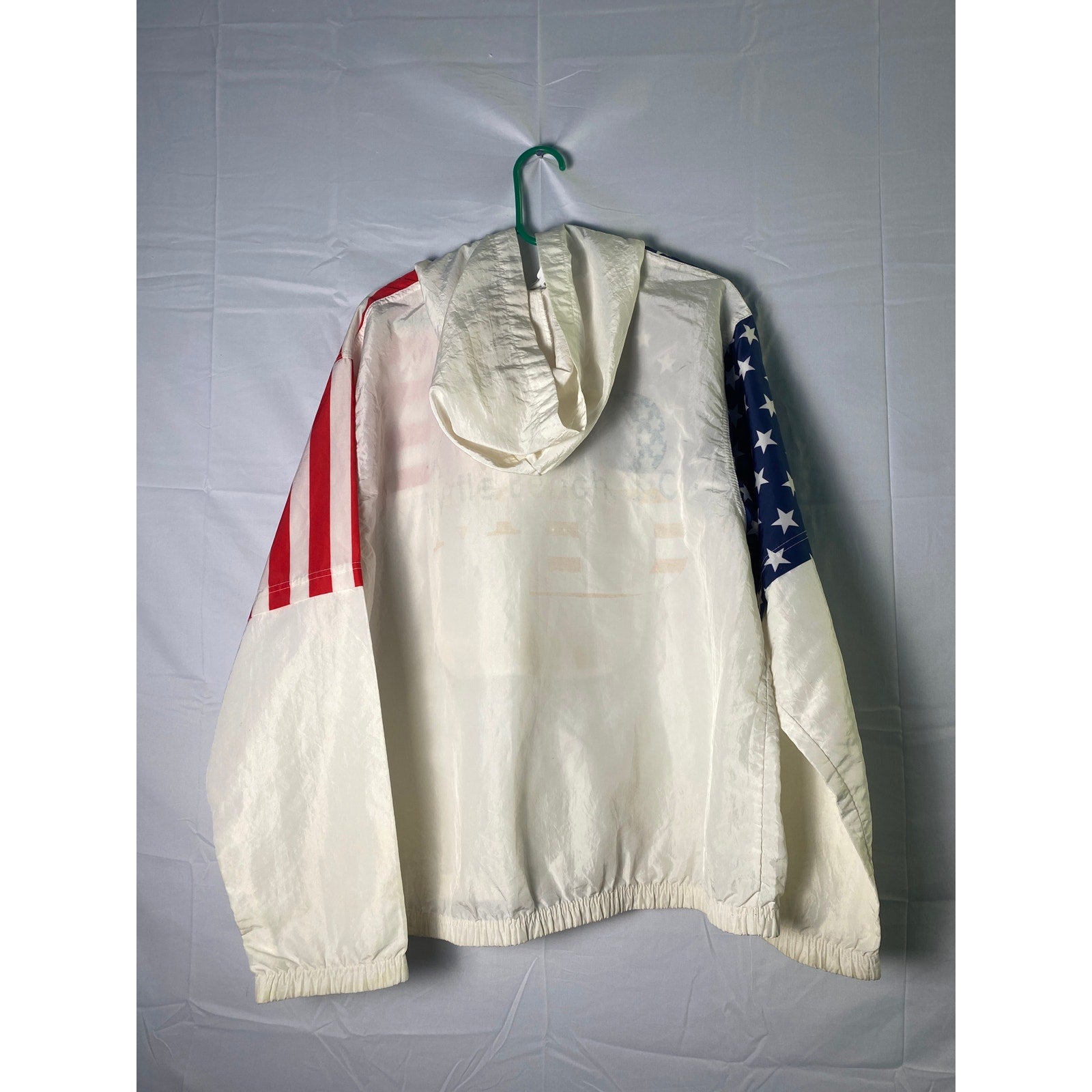 Vintage Surf Style USA America Windbreaker Windbreaker w/ Hoodie Womens One Size