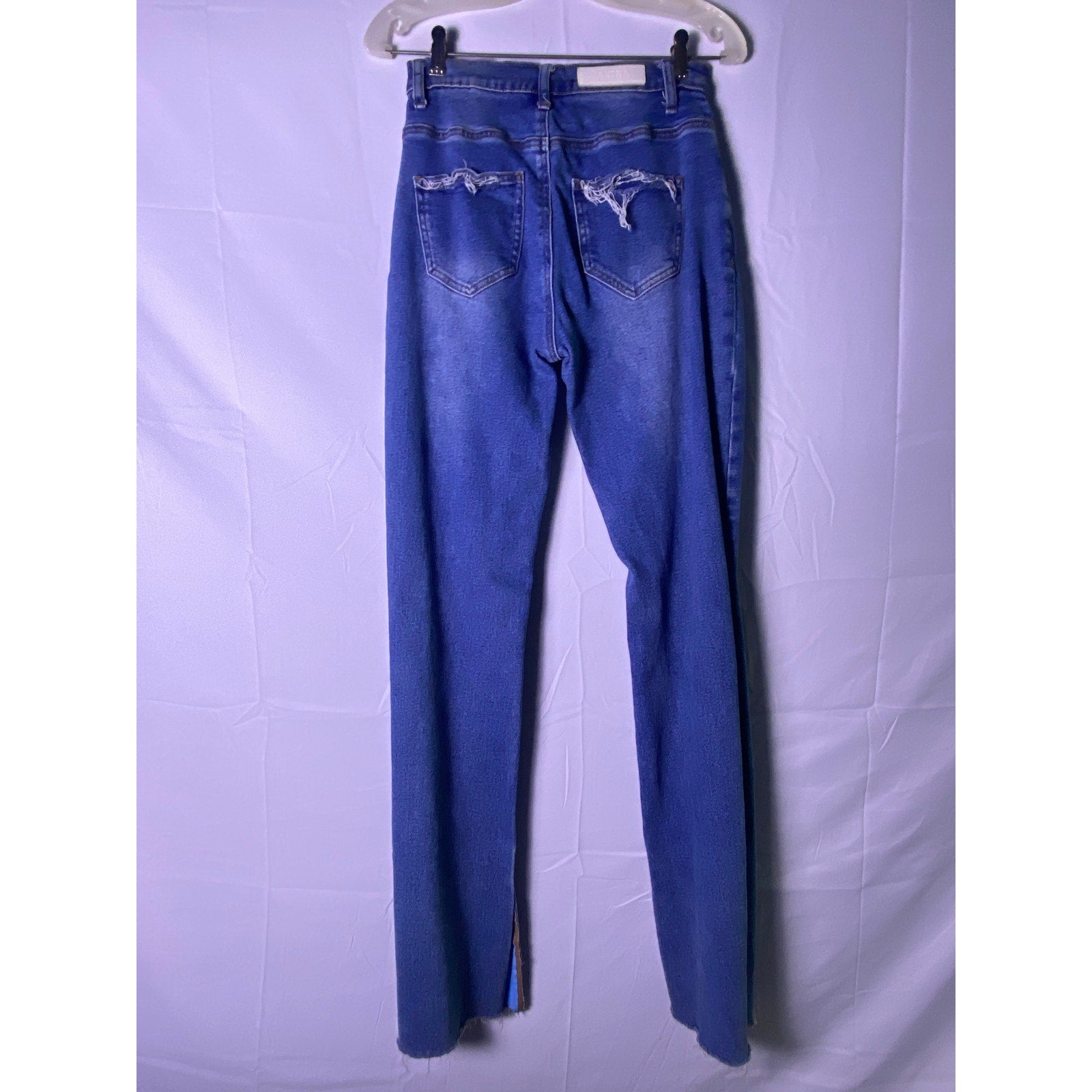 Akira Painted Pride Flag Flare Jeans Blue Denim Distressed Women's Size 5 (26W)