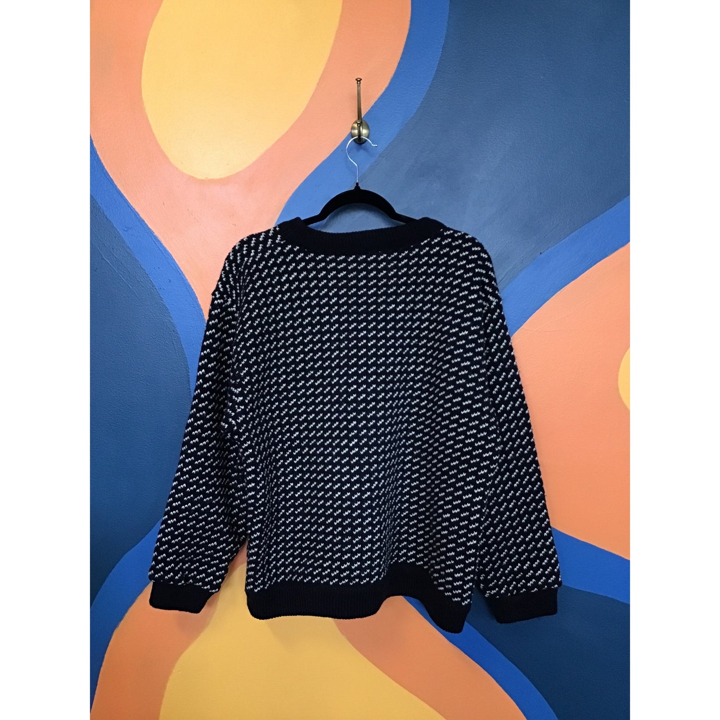 VTG 60's L.L. Bean Wool Blend Pullover Sweater Blue Crew Neck Women's Size Large