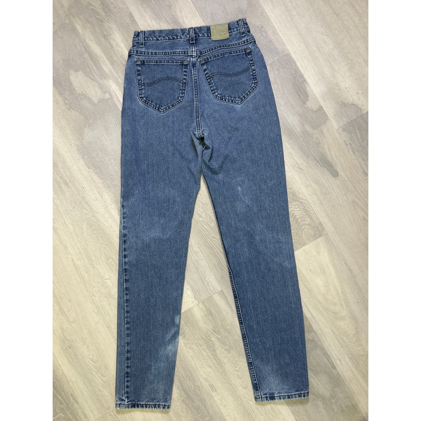 Vintage 1980s Lee Blue Denim High Waist Skinny Jeans Women's Fits Size M/L