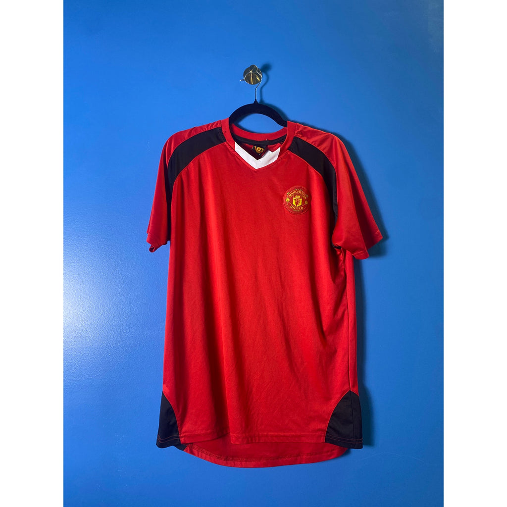 Manchester United Red White Black V-Neck Football Soccer Jersey Shirt Size XL?