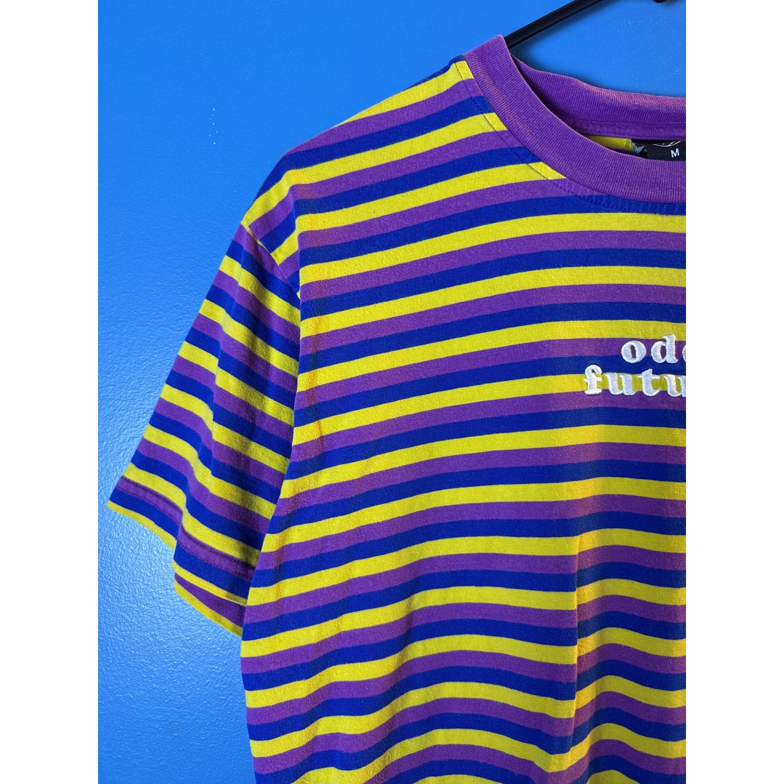 Odd Future Stripe Purple Blue Yellow Striped T-shirt Men’s Size Medium