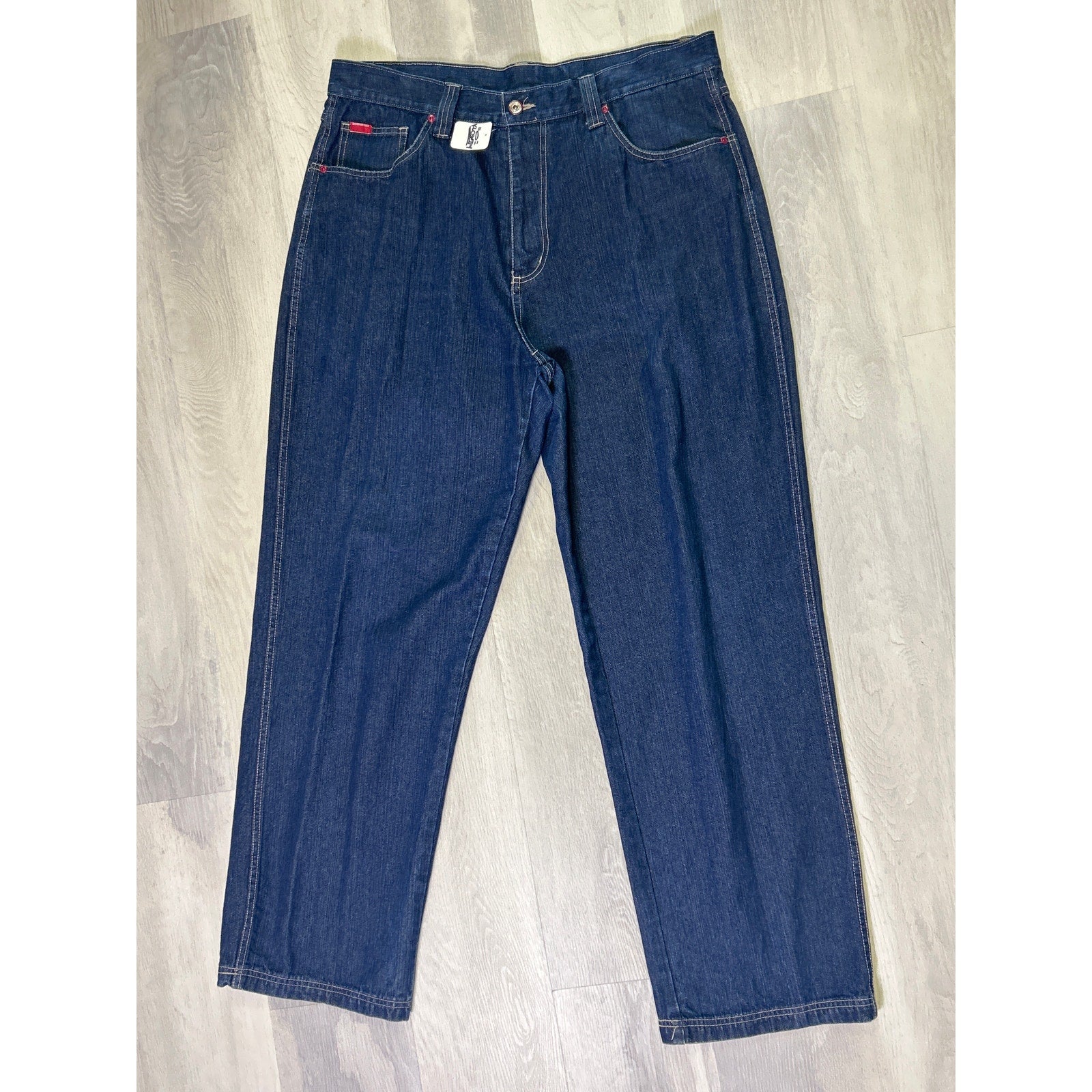 Platinum Fubu Blue Denim Straight Leg Jeans Dark Wash Men's Size 38/34