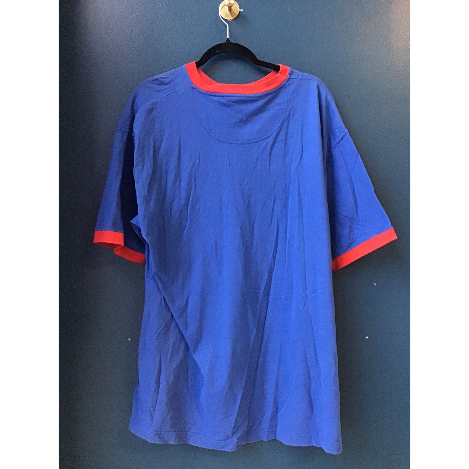 Vintage 90s Pro Edge Chicago Cubs Embroidered Blue Henley Shirt Men's Size XL