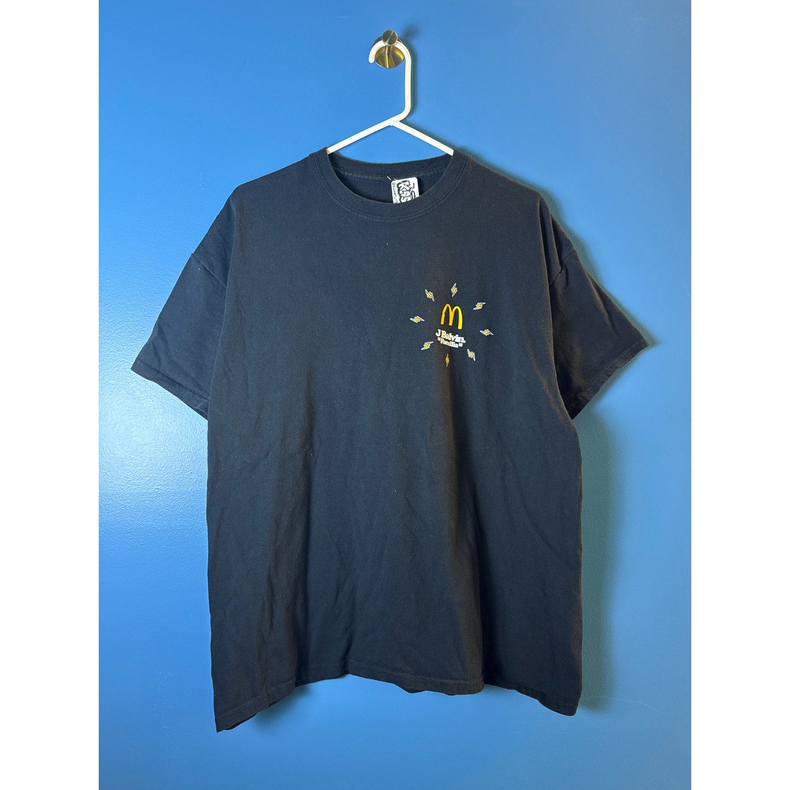 J Balvin Black Familia Employee McDonald’s Logo Print Promo Shirt Men's Size XL