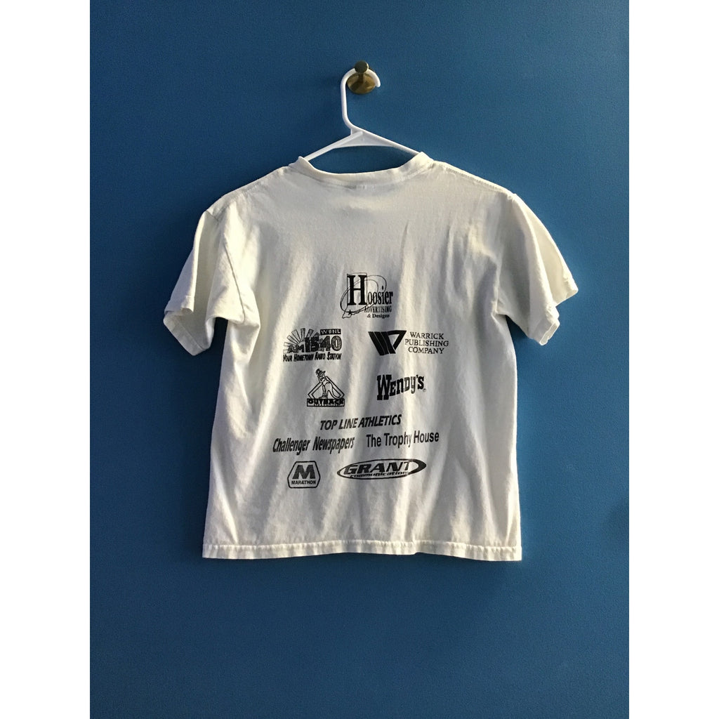 Gildan Damon Bailey Basketball Camp Print SIGNED White Shirt Youth Size Large