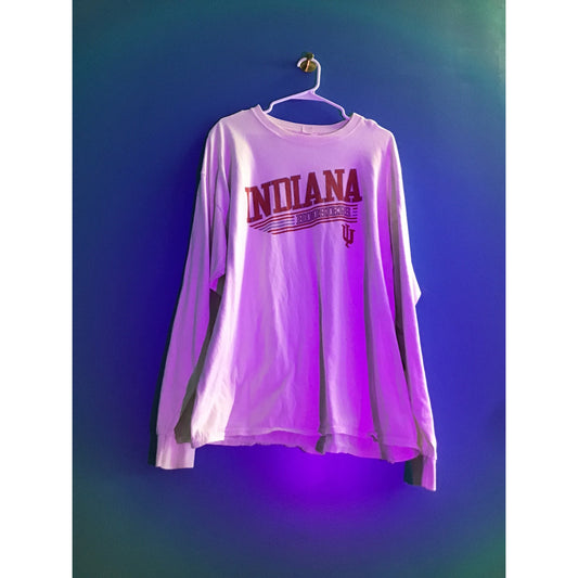 Hanes IU Indiana Hoosiers Logo Long Sleeve White Shirt Adult Size 3XL