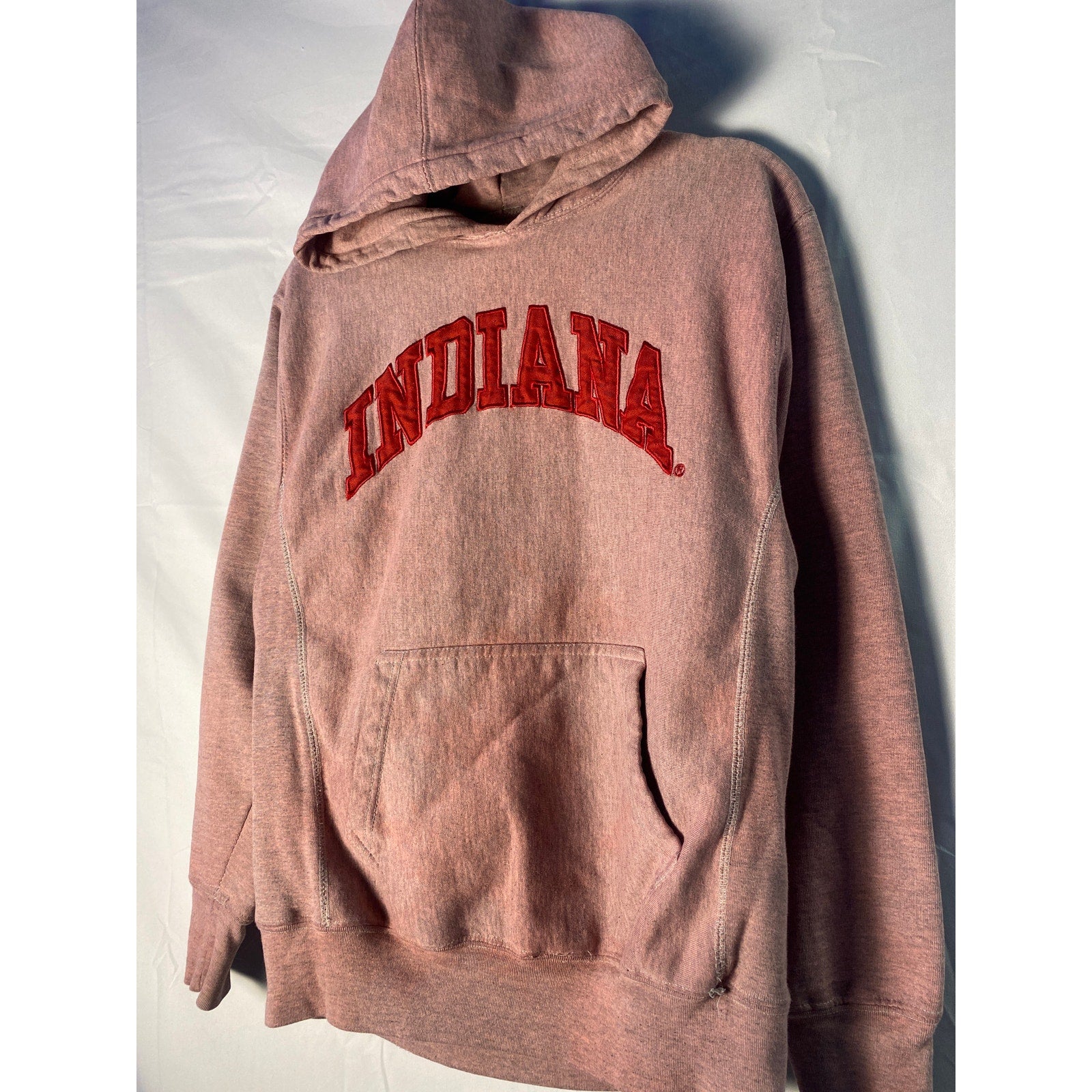 Steve &amp; Barry's Pink Dyed Heavy IU Indiana University Pullover Hoodie Mens Small