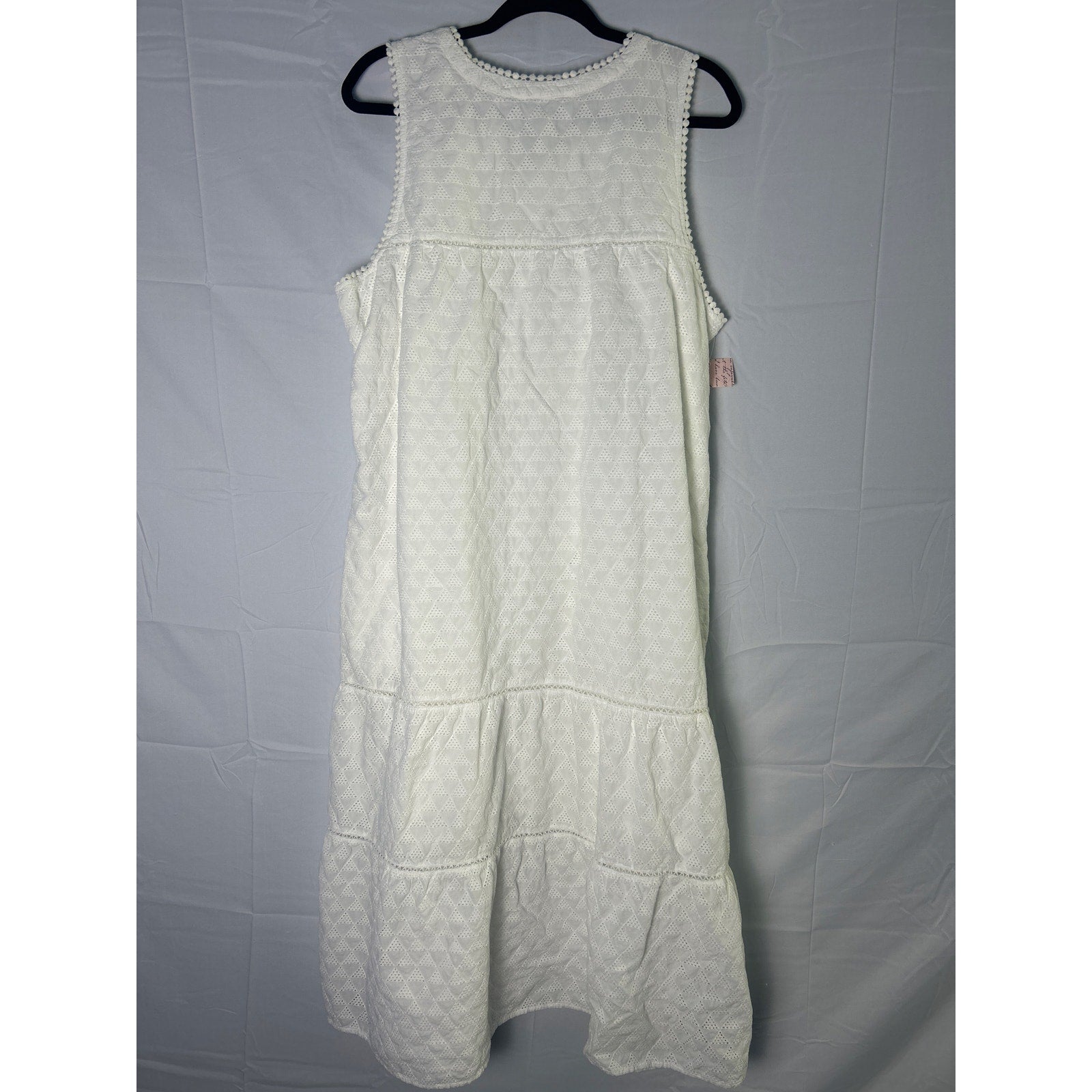 Tommy Bahama Sleeveless White Eyelet Ruffle Midi Dress Women's Size XL