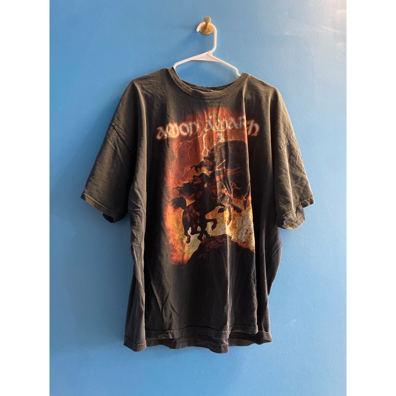 Vintage Amon Amarth Thor Grunge Metal Band Tour Shirt Men's Size 2XL