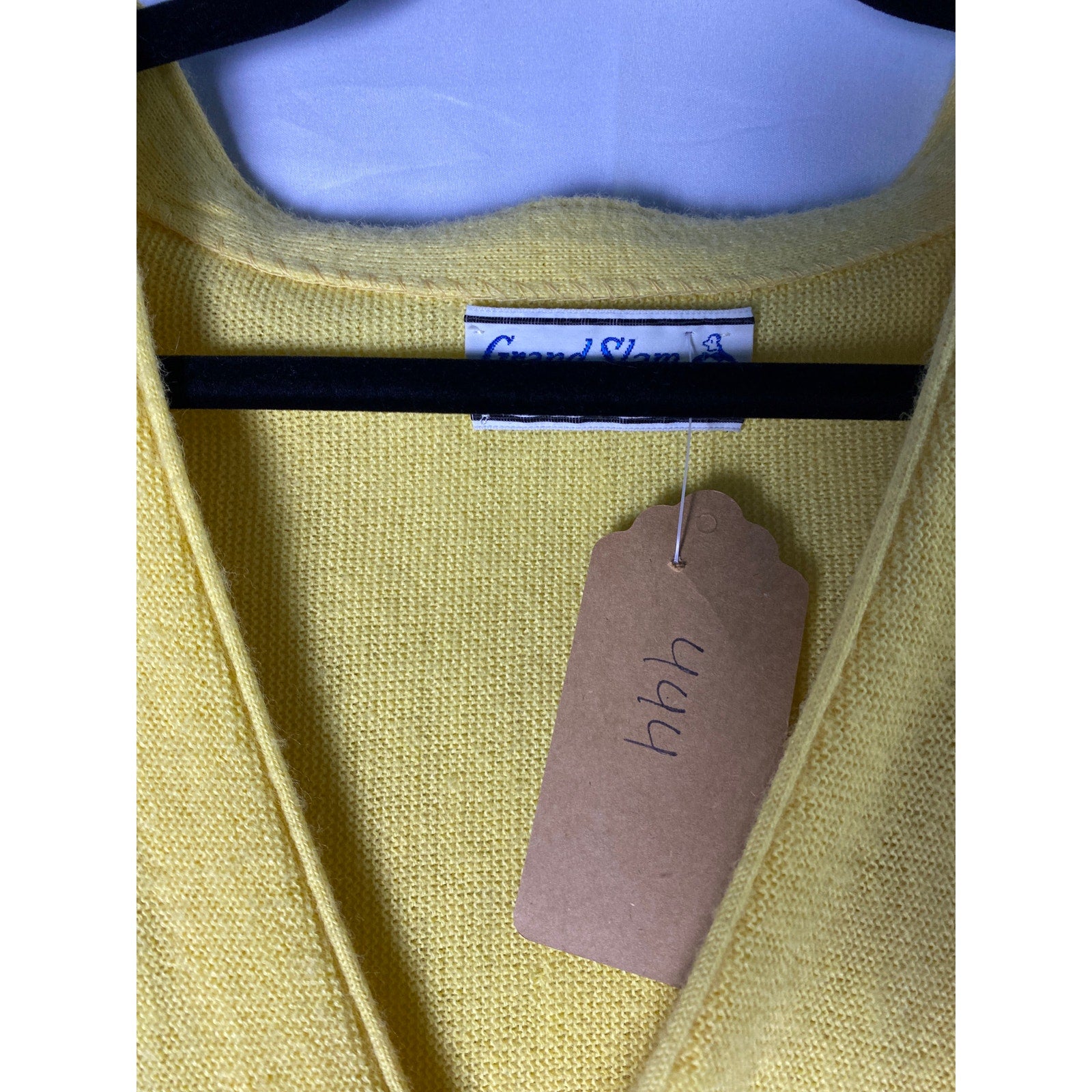 70's Grand Slam Munsingwear Yellow Buttons Cardigan Sweater Women's Size XL